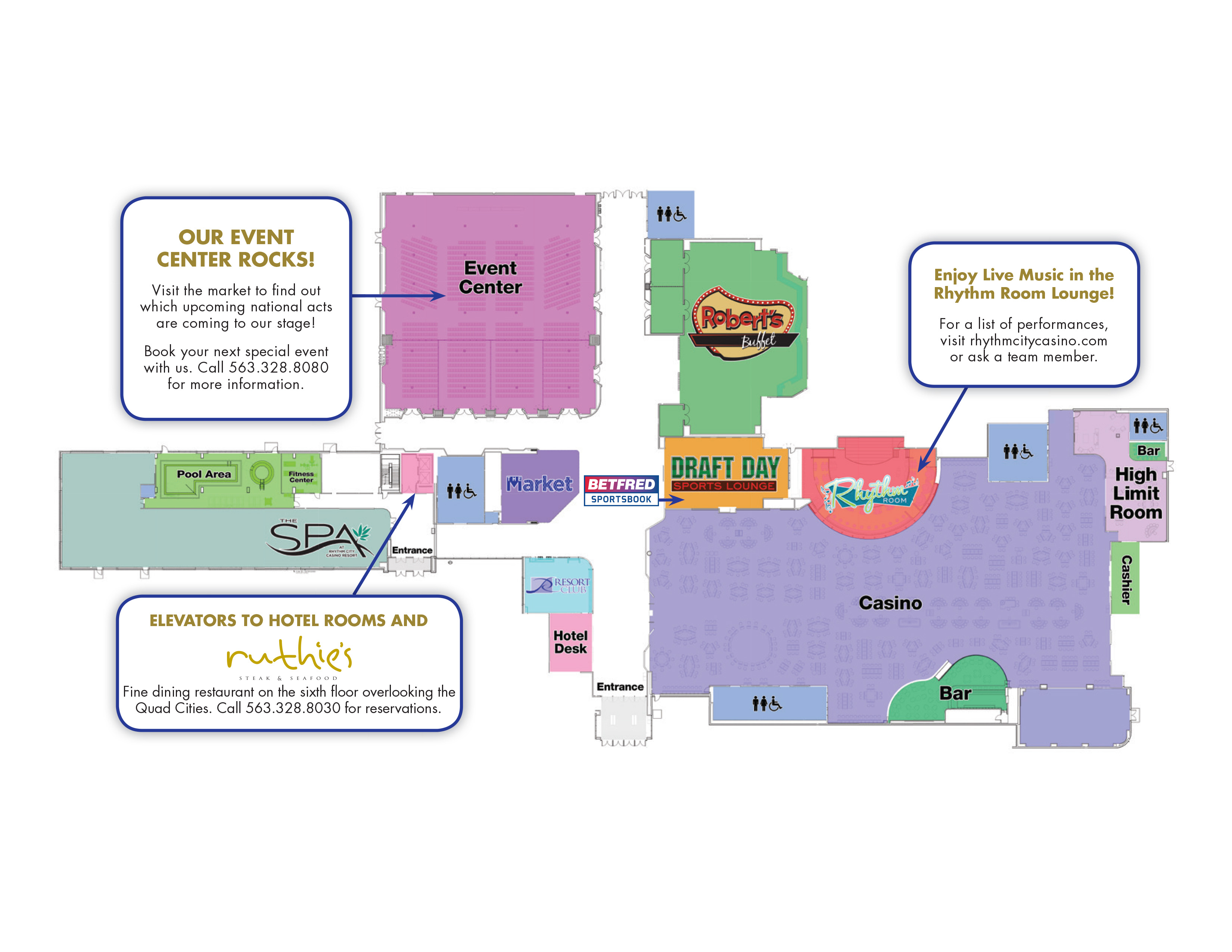 Rhythm City Casino Resort Map